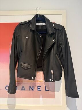 IRO Black Leather Biker Jacket